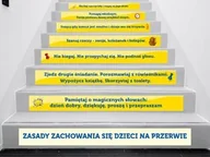 Pomoce naukowe - Naklejki na schody: Zasady Zachowania Się Dzieci na Przerwie - miniaturka - grafika 1