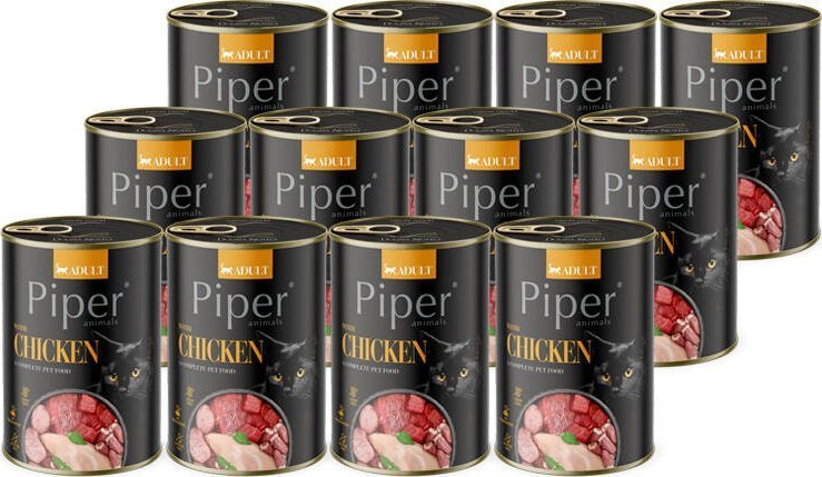 Mokra karma dla kota Piper Animals z kurczakiem zestaw 12 x 400 g