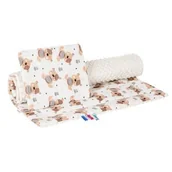 Koce i narzuty dla dzieci - Bocioland Bocioland, Kocyk, 75x100 + Poduszka, 30x35, Minky Teddy - miniaturka - grafika 1