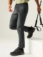 Odzież trekkingowa męska - Regatta Spodnie trekkingowe Zipp-Off "Xert Stretch" w kolorze antracytowym - miniaturka - grafika 1