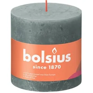 Świece - Bolsius świeca bryłowa pieńkowa rustykalna słupek Rustic Shine 100/100 mm 10 cm Eukaliptusowa Zieleń Eucalyptus Green - miniaturka - grafika 1