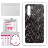 Szkła hartowane na telefon - Folia naklejka skórka strukturalna na TYŁ do Huawei P30 Pro New Edition -  Carbon Pixel Czarny - apgo SKINS - miniaturka - grafika 1