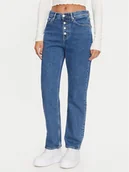 Spodnie damskie - Tommy Jeans Jeansy Izzie DW0DW19536 Niebieski Slim Fit - miniaturka - grafika 1