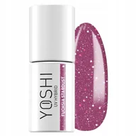 Lakiery hybrydowe - YOSHI Lakier Hybrydowy Galaxy Fuchsia Stardust róż brokat 6 ml - 524 - miniaturka - grafika 1