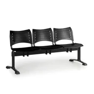 Inne meble biurowe - B2B Partner Ławka do poczekalni plastikowa VISIO, 3 siedzenia, czarny, czarne nogi 9322 - miniaturka - grafika 1