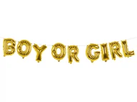 Balony i akcesoria - Balon foliowy girlanda Boy or Girl złoty - 4 m - 1 komplet - miniaturka - grafika 1