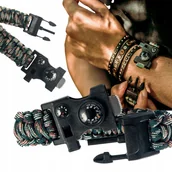 Kompasy - Bransoletka przeżycia krzesiwo kompas termometr - miniaturka - grafika 1