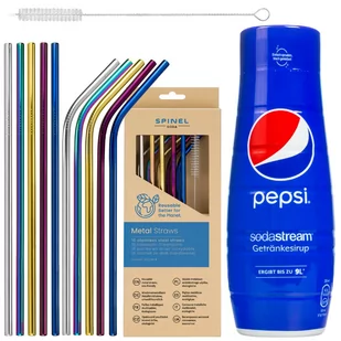Syrop do SodaStream Pepsi + Metalowe słomki SpinelSoda x10 - Syropy i koncentraty owocowe - miniaturka - grafika 1