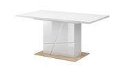 Stoły - Stół do jadalni, rozkładany, Futura, 160x90x79 cm, biel, dąb riviera, połysk - miniaturka - grafika 1