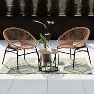 Meble ogrodowe - ZESTAW MEBLI OGRODOWYCH krzesło STOLIK 2+1 Maya Beżowy Focus Garden - miniaturka - grafika 1