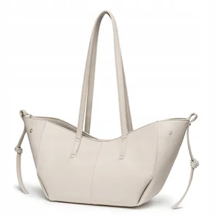 Torebka Damska Shopper Duża Na Ramię Ekoskóra PUCCINI Beżowa BK1251004D-6A - Torby i wózki na zakupy - miniaturka - grafika 1