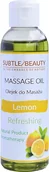 Olejki i świece do masażu - Subtle Beauty Orzeźwiający Naturalny olejek do masażu Cytrynowy 140ml - miniaturka - grafika 1