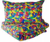 Pościel dla dzieci - Pościel dla dziecka klocki zabawki 3D 160x200 bawełniana wielokolorowa - miniaturka - grafika 1
