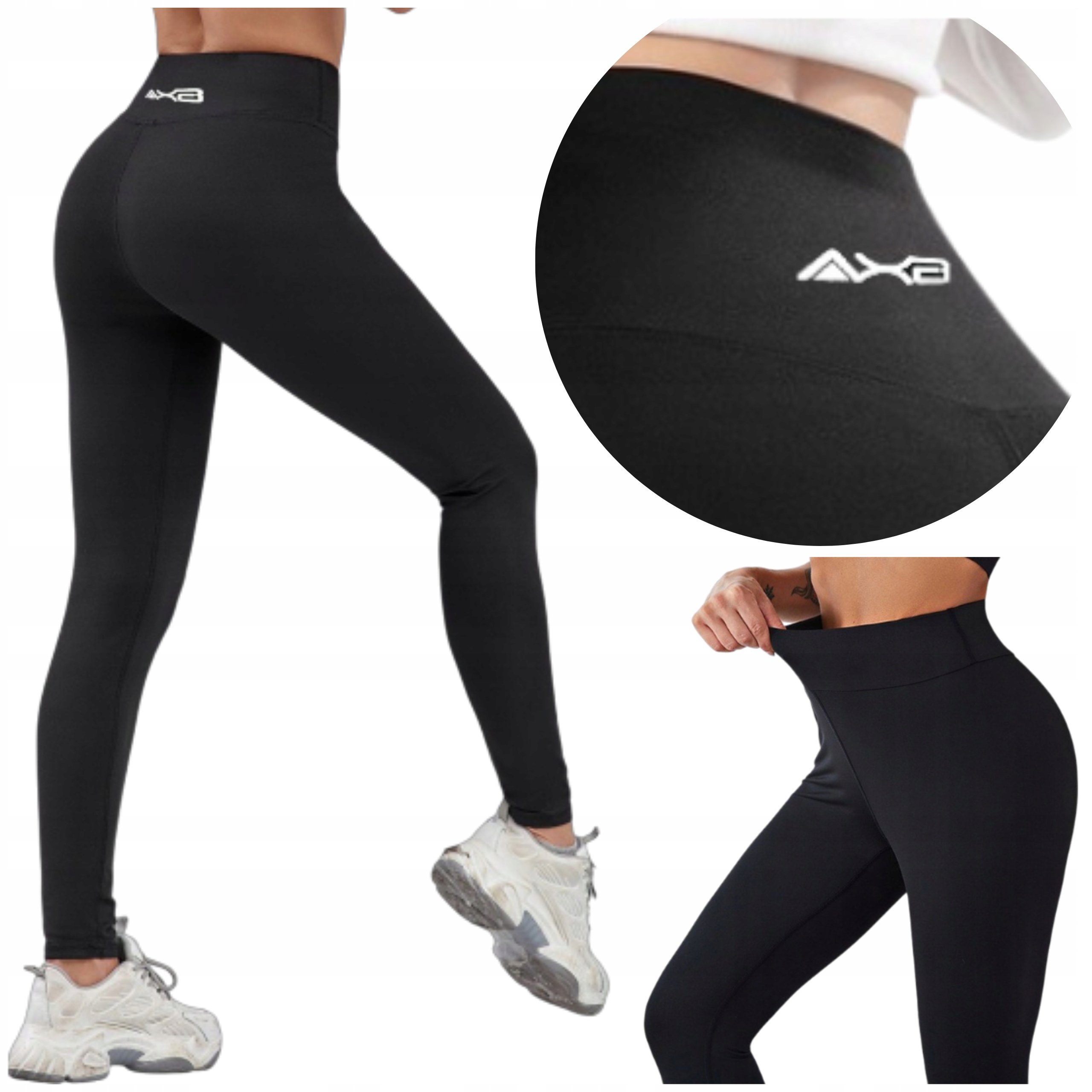 Legginsy sportowe damskie na siłownie spodnie fitness wysoki stan M/L
