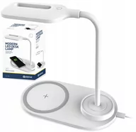 Lampy stojące - Platinet DESK LAMP WIRLESS CHARGER 5W WHITE [ 45247 ] PDL1930 - miniaturka - grafika 1