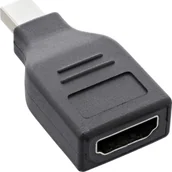 Złącza, przejściówki, adaptery - InLine® DisplayPort converter, mini DisplayPort male to HDMI female, FullHD/60Hz, black - miniaturka - grafika 1