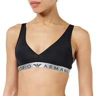 Biustonosze - Emporio Armani Women's Iconic Mikrofiber Biustonosz Wyściełany Biustonosz Damski, Czarny, S - miniaturka - grafika 1
