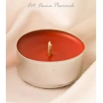 Świeca tealight z wosku pszczelego - czerwona - Oświetlenie świąteczne - miniaturka - grafika 1