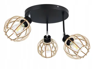 Lampa Wisząca plafon żyrandol sufitowa Loft Drewno - Lampy sufitowe - miniaturka - grafika 1
