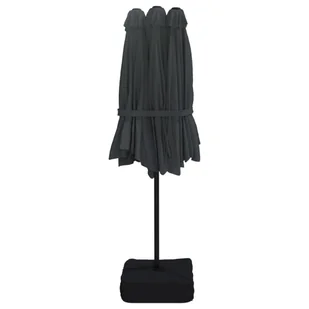 Podwójny parasol ogrodowy, czarny, 449x245 cm Lumarko - Parasole ogrodowe - miniaturka - grafika 6