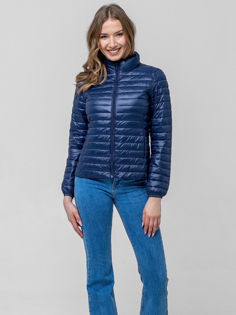 LEKKA PIKOWANA PRZEJŚCIOWA KURTKA DAMSKA ZE STÓJKĄ