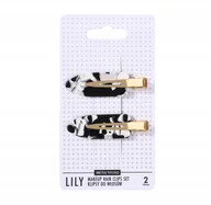 Ozdoby do włosów - Sister Young LILY Klipsy do Włosów do Makijażu Black and White, zestaw 2 Sztuki - miniaturka - grafika 1