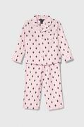 Piżamy dla dziewczynek - Polo Ralph Lauren piżama bawełniana dziecięca kolor różowy wzorzysta - miniaturka - grafika 1