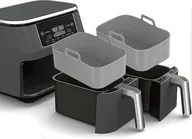 Akcesoria i części do mikrofalówek - 2szt Silikonowy garnek do Ninjas Dual Air Fryer, silikonowe wkładki do frytkownicy powietrznej Podwójna frytkownica Silikonowy kosz frytkownicy, fr... - miniaturka - grafika 1