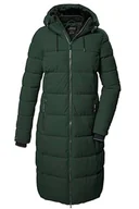 Płaszcze damskie - killtec Damski pikowany płaszcz/płaszcz funkcyjny o wyglądzie puchu z kapturem KOW 56 WMN QLTD CT, ciemnozielony, 48, 41810-000 - miniaturka - grafika 1