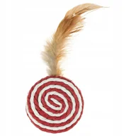 Zabawki dla kotów - Zabawka dla kota grzechotka sizalowa z piórkami - miniaturka - grafika 1