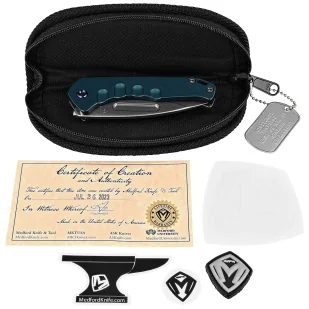 Nóż składany Medford Praetorian Swift FL Flipper Drop Point Blue Aluminium, Tumbled S45VN by Greg Medford - Noże - miniaturka - grafika 8