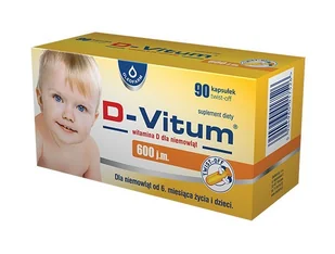 D-Vitum Kids 600 j.m., 90 kapsułek - Witaminy i minerały - miniaturka - grafika 1