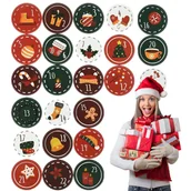Ozdoby bożonarodzeniowe - Naklejki Na Kalendarz Adwentowy Do Kalendarza Adwentowego Świąteczne 24 szt. - miniaturka - grafika 1