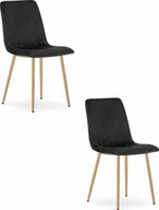 Krzesła - Leobert Krzesło LAVA - czarny aksamit / nogi kolor drewna x 2 - miniaturka - grafika 1