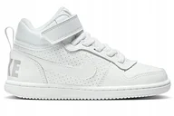 Buty dla dziewczynek - Nike buty dziecięce na rzep Court Borough MID białe skórzane roz. 30 - miniaturka - grafika 1