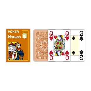 Modiano Modiano 4 rogi 100% karty plastikowe - brązowe - Zestawy do pokera - miniaturka - grafika 1
