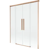 Parawany nawannowe - Mexen Rox parawan nawannowy 2-skrzydłowy rozsuwany 150 x 150 cm, transparent, miedź szczotkowana - 8C9-150-002-65-00 - miniaturka - grafika 1