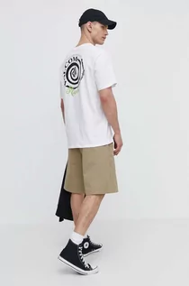 Koszulki męskie - Volcom t-shirt bawełniany męski kolor biały z nadrukiem - grafika 1