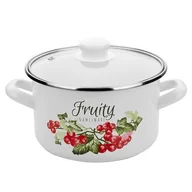 Garnki - Garnek emaliowany prosty KALINA pokrywka 22 cm 4,7 l - miniaturka - grafika 1