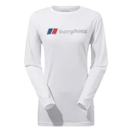 Koszulki i topy damskie - Berghaus Damska koszulka z długim rękawem Boyfriend Big Classic Logo, czysta biel, 8 - miniaturka - grafika 1