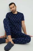 Piżamy męskie - Polo Ralph Lauren t-shirt piżamowy bawełniany kolor granatowy wzorzysta - miniaturka - grafika 1