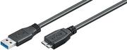 Kable komputerowe i do monitorów - Wentronic USB 3.0 Cable (A-na wtyk mikro wtyczka) Czarny 3 m 4040849950278 - miniaturka - grafika 1