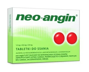 Divapharma GMBH Neo - Angin (1,2 mg + 0,6 mg + 5,9 mg) 24 tabletek do ssania - Przeziębienie i grypa - miniaturka - grafika 1