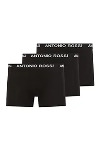 Antonio Rossi Męskie bokserki hipsterskie (3 sztuki) szorty, czarne z białym napisem, S, Czarny z białym napisem, S - Spodenki damskie - miniaturka - grafika 1