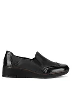 Półbuty damskie - Rieker Półbuty 53776-00 Czarny - miniaturka - grafika 1