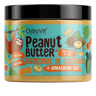 OstroVit Krem Orzechowy + Orzechy Laskowe Karmelizowane + Sól Himalajska 500g - Słodkie kremy i masła - miniaturka - grafika 1