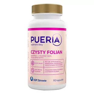 Pueria Czysty Folian 90 Kapsułek - Suplementy diety - miniaturka - grafika 1
