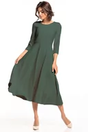 Sukienki - Klasyczna rozkloszowana sukienka za kolano (Granatowy, M) - miniaturka - grafika 1