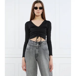 HUGO Bluzka Delexi | Slim Fit - Bluzki damskie - miniaturka - grafika 1