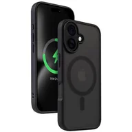 Etui i futerały do telefonów - Crong Hybrid Frost MAG Cover - Etui z MagSafe do iPhone 16 (czarny) - miniaturka - grafika 1